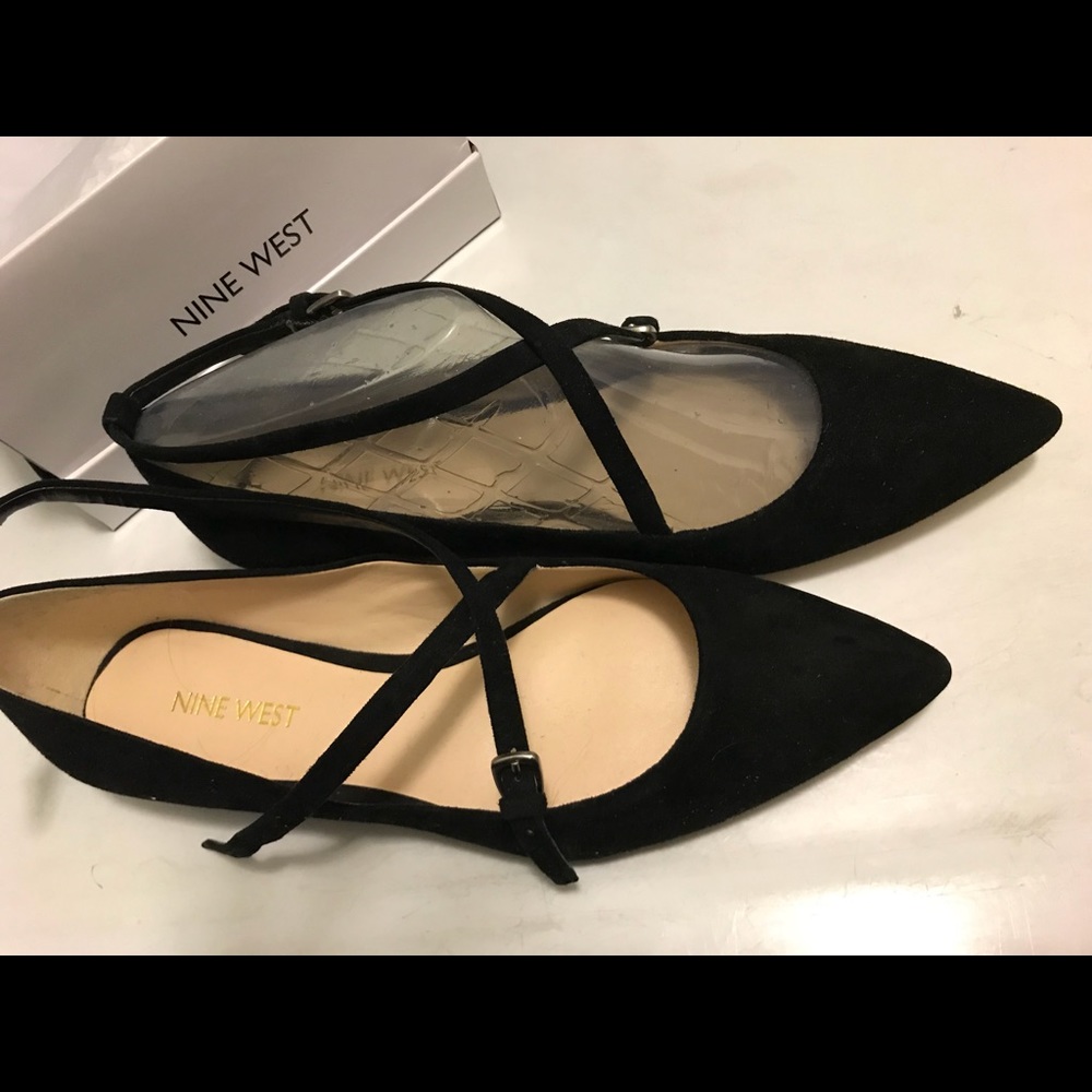 Nine West suede dressy flats with straps